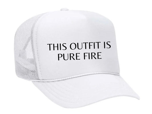 This outfit is pure fire Trucker Hat
