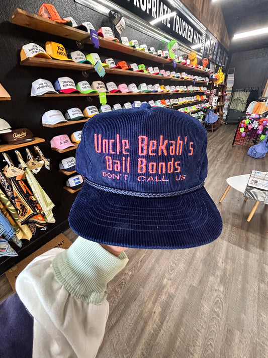 Uncle Bekah’s Bail Bonds (navy cord/bhot pink)