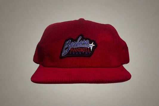 Barbara Mandrell Red Corduroy Vintage Hat