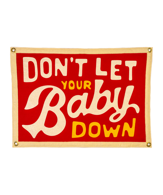 Don't Let Your Baby Down Camp Flag • John Prine x Oxford Pennant