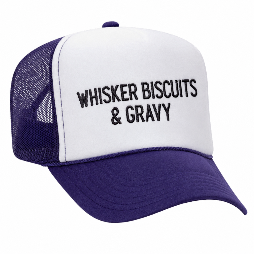 Whisker Biscuits & Gravy trucker hat, Neon Yellow variant
