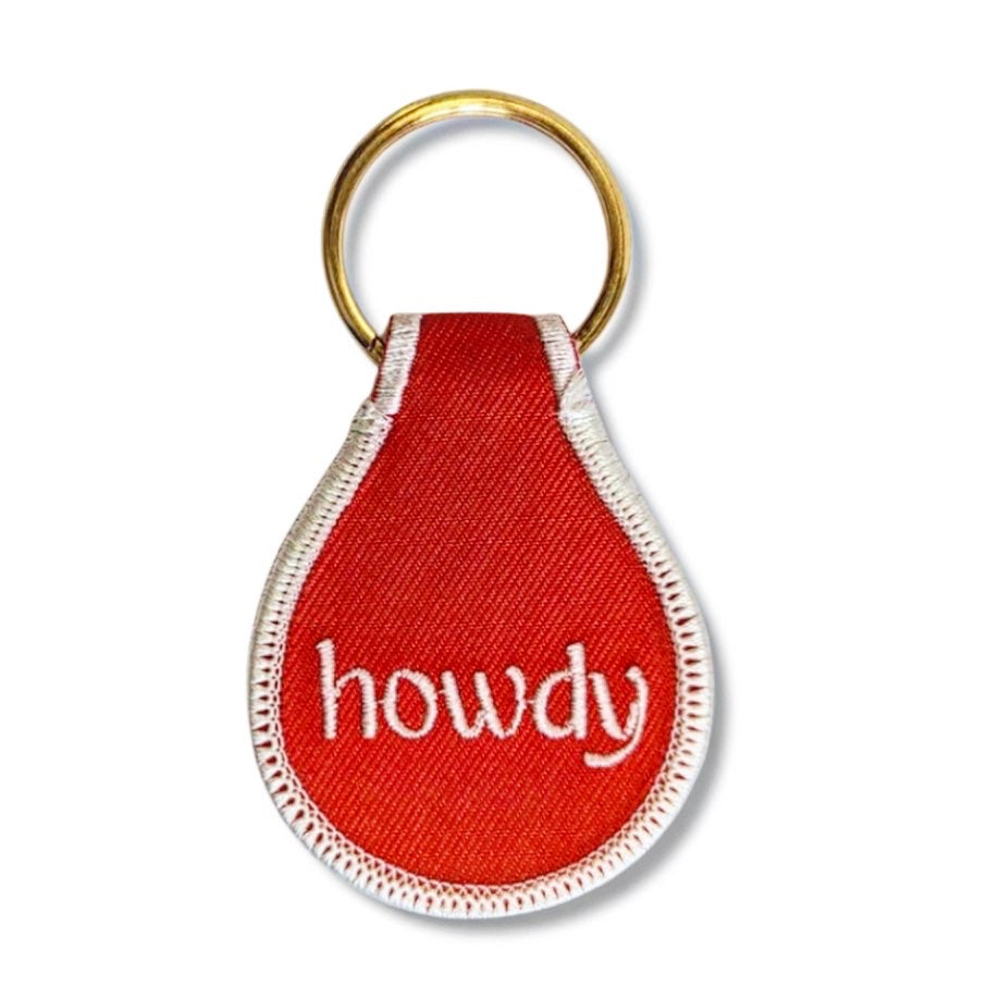 Howdy Embroidered Keychain