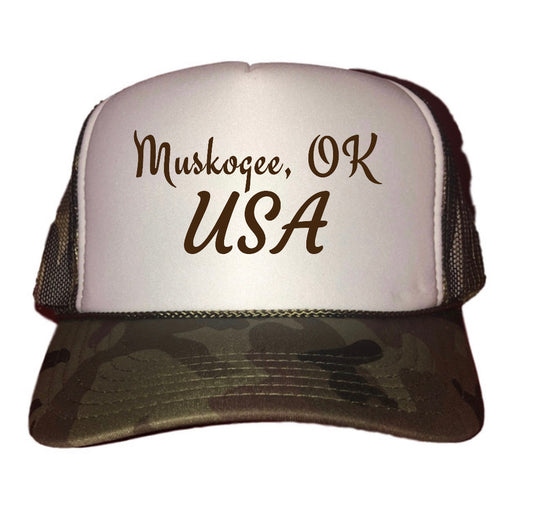 Muskogee, OK USA Trucker Hat