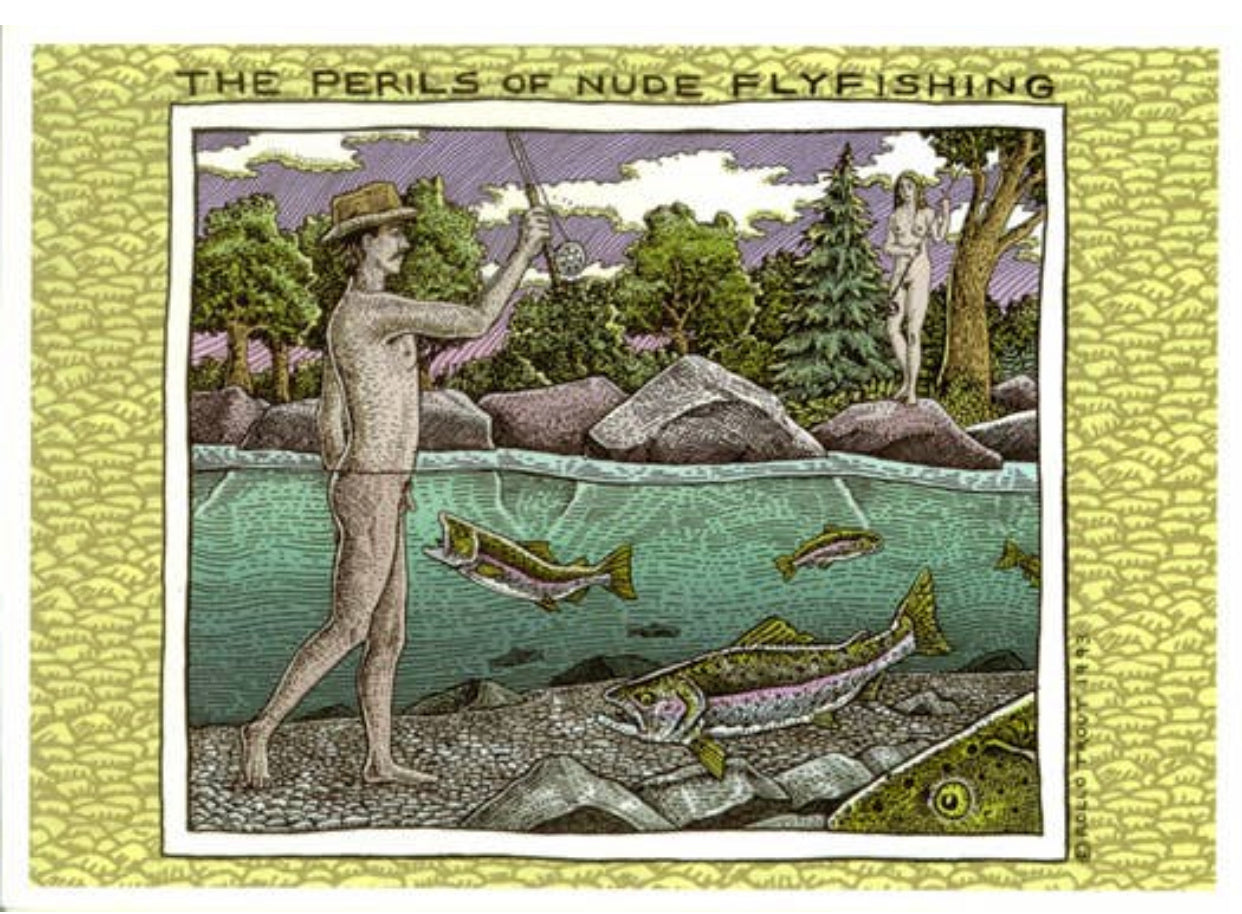Perils of Nude Fly Fishing Card