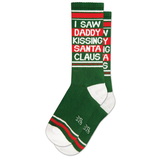 I Saw Daddy Kissing Santa Claus Gym Crew Socks