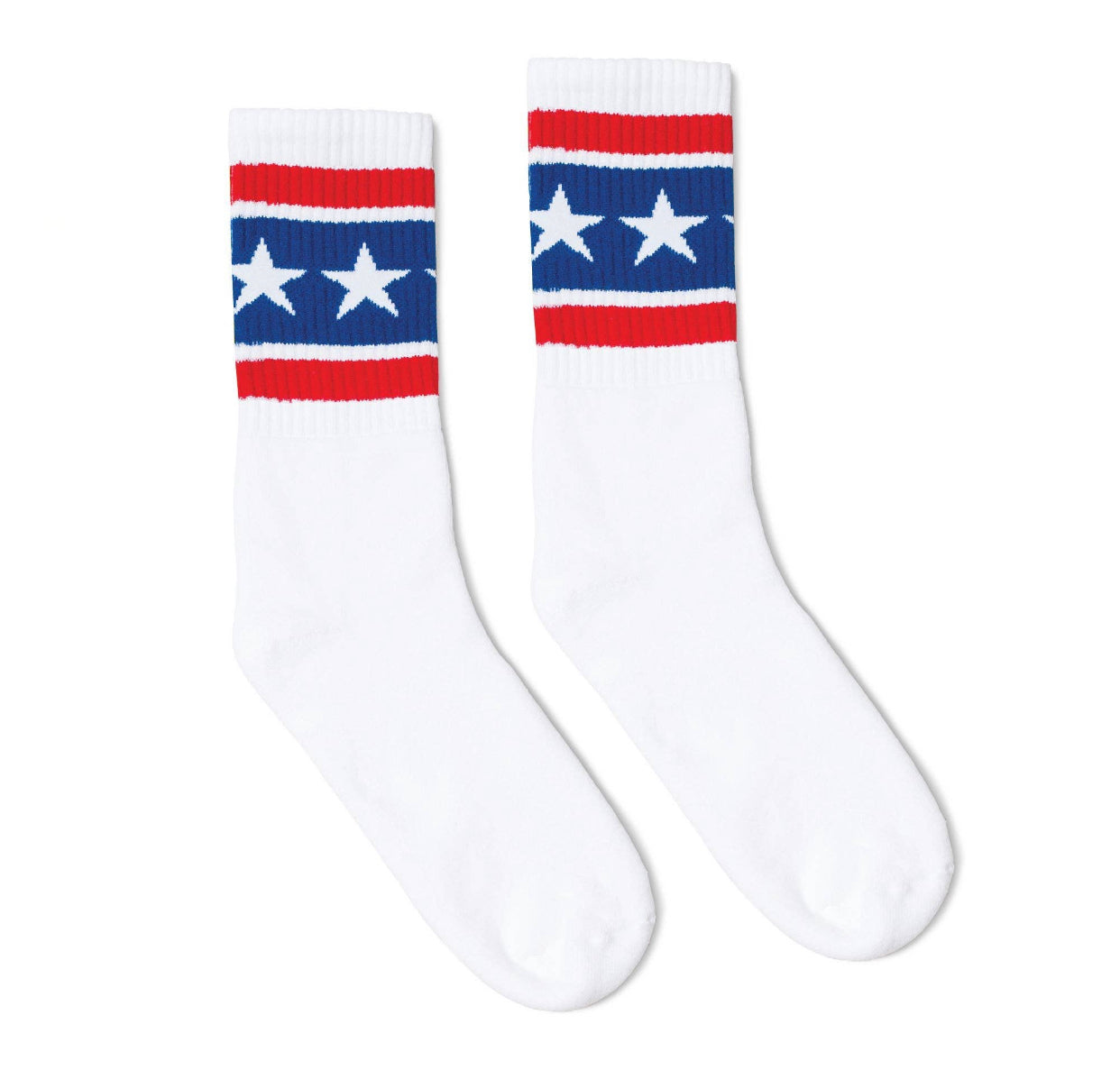 Red, White & Blue Striped Star Socks