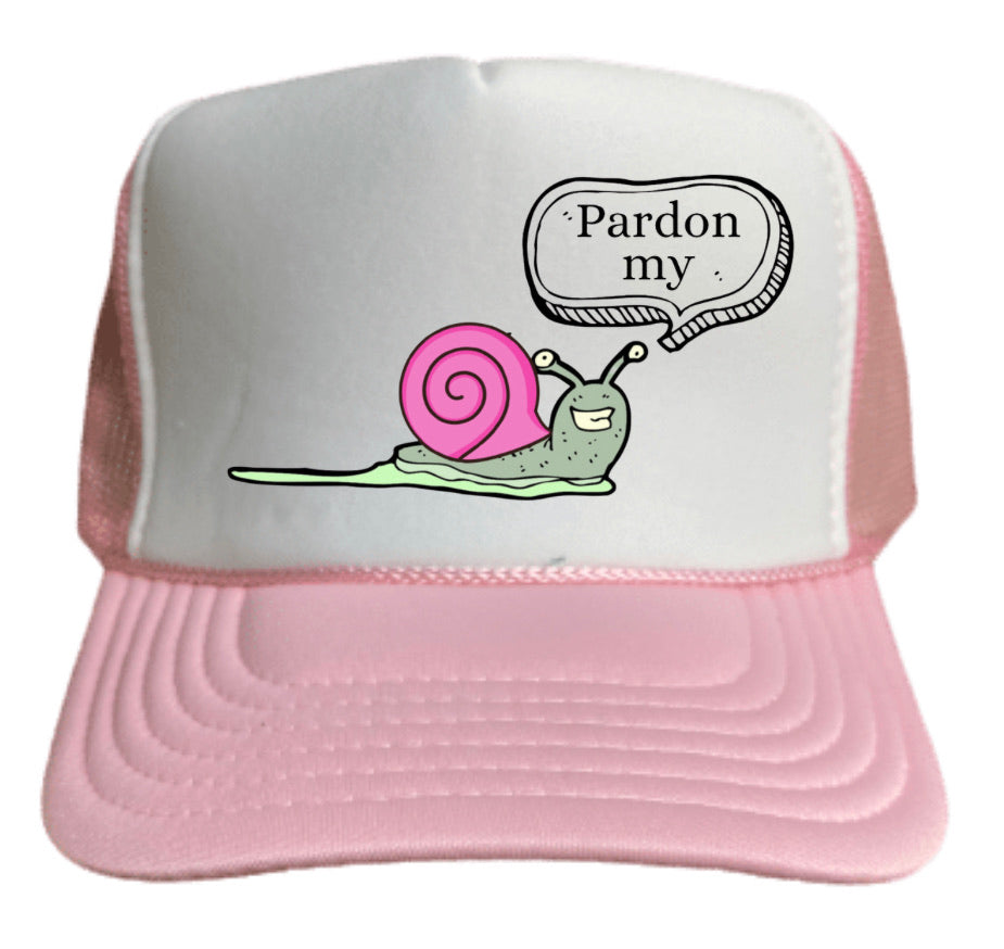 Pardon My Snail Trail Trucker Hat