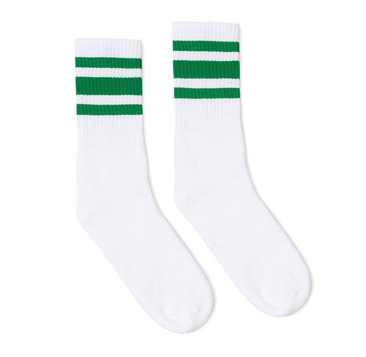 Green & White Striped Socks