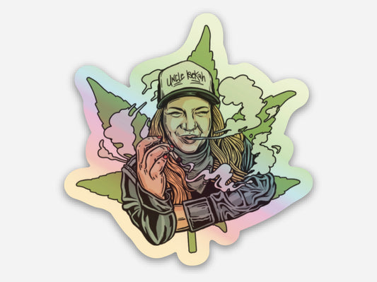 Uncle Bekah Pot Leaf Holographic Sticker